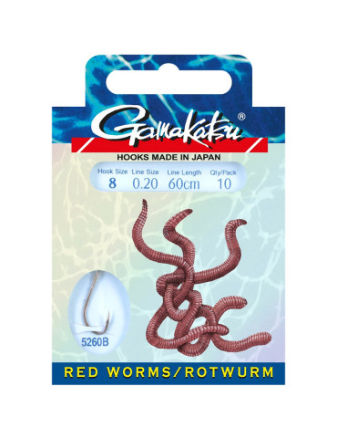 GAMAKATSU red worm n°4 0.25mm  60cm