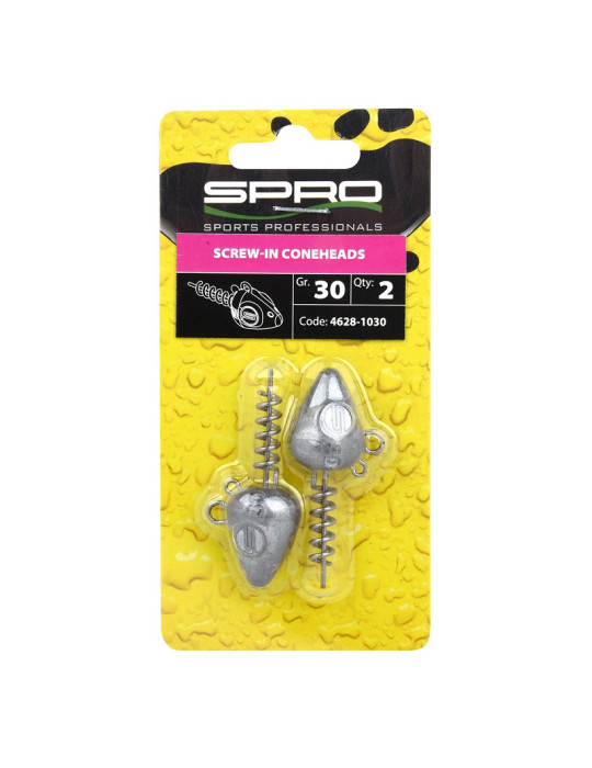 Têtes SPRO screw-in conheads 30gr- qty 2