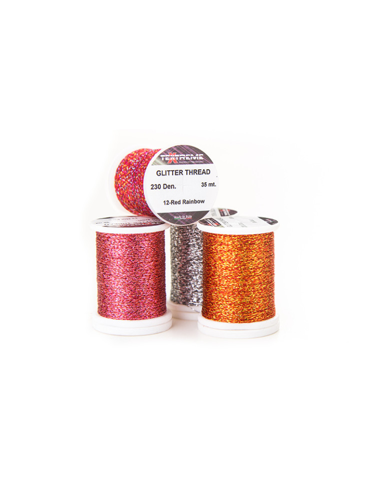 Glitter Thread TEXTREME Red 230 Den. 35Mt