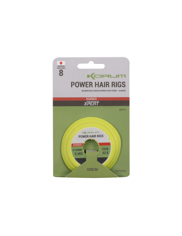 Bas de ligne KORUM power hair rigs n°8- 0.30mm  1mt