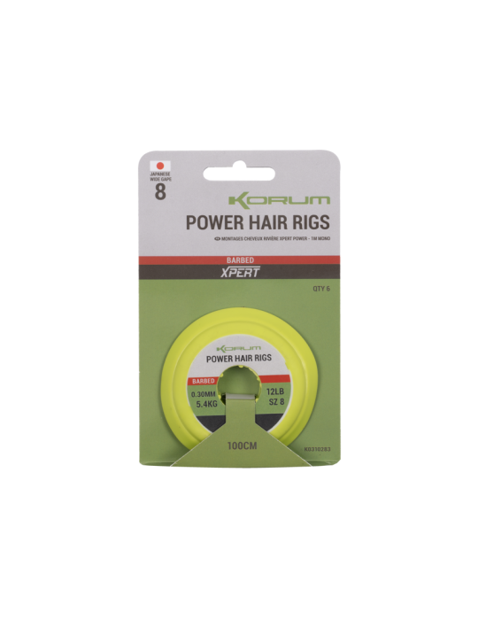 KORUM power hair rigs n°12- 0.28mm  1mt