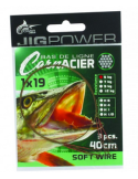 Bas de ligne acier JIG POWER 19 brins 40cm 5kg Hameçon n°1
