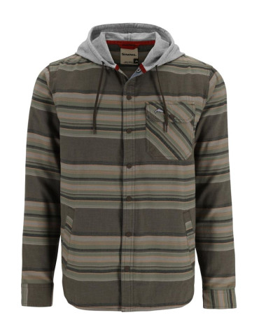 Chemise Hoody SIMMS Santee Flannel Hoody Hickory Dol.Blanket Stripe M