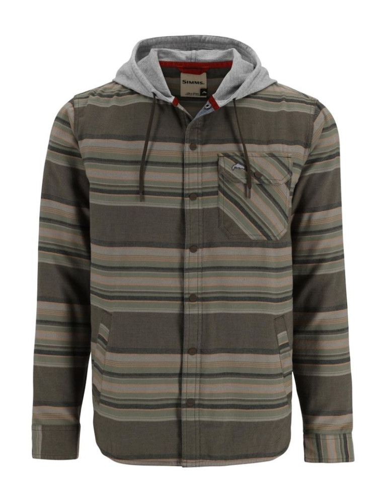 Chemise Hoody SIMMS Santee Flannel Hoody Hickory Dol.Blanket Stripe M