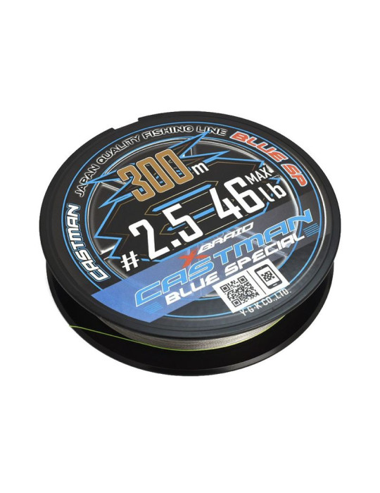 Tresse YGK (X BRAID) Castman blue special PE3 52Lbs 300m