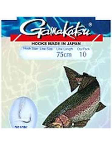 Bas de ligne GAMAKATSU Trout BARBLESS n°8 0.22mm 120cm
