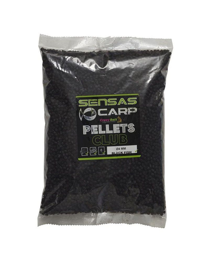 Pellets SENSAS club noir poisson 4mm- 800gr