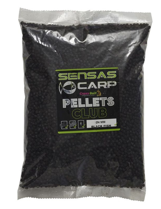 Pellets SENSAS club noir poisson 4mm- 800gr