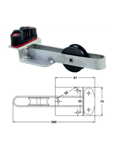 PIKE'NBASS support straight pulley short cleat