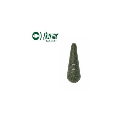 Leads SENSAS Olivette poire allonge verte 5pcs 2gr