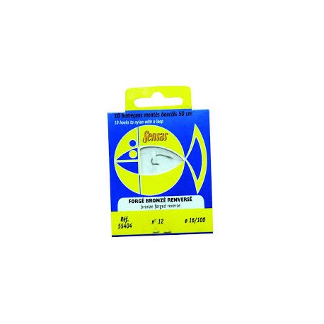 Bas de ligne SENSAS Forgé bronzé renversé 50cm n°4  0.25mm