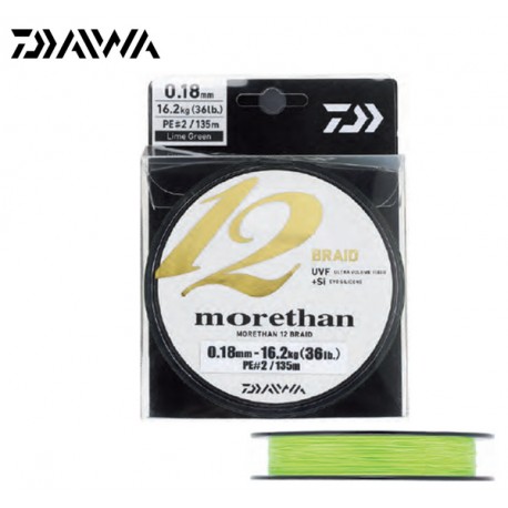 Tresse DAIWA Morethan 12 braid 0.12mm 135m 10.2kg
